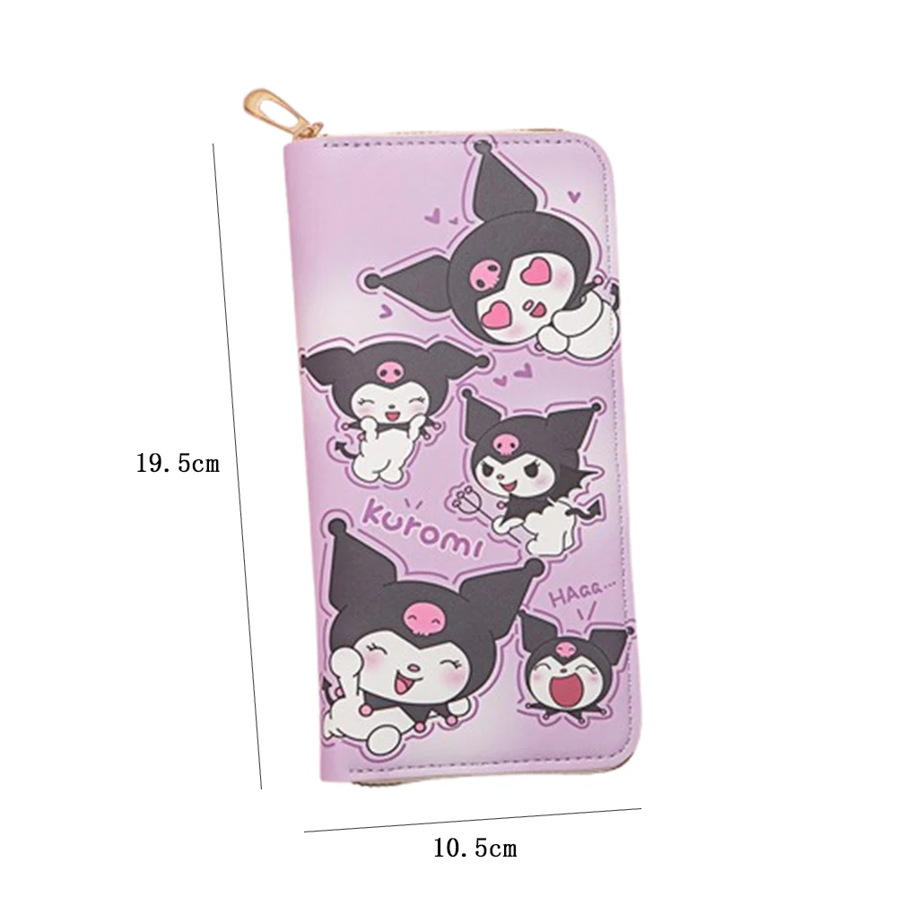 Sanrio Kuromi Long Wallet Female Student Cartoon Kuromi Fresh Large-capacity Mobile Phone Wallet Zipper Card Bag Clutch Bag New