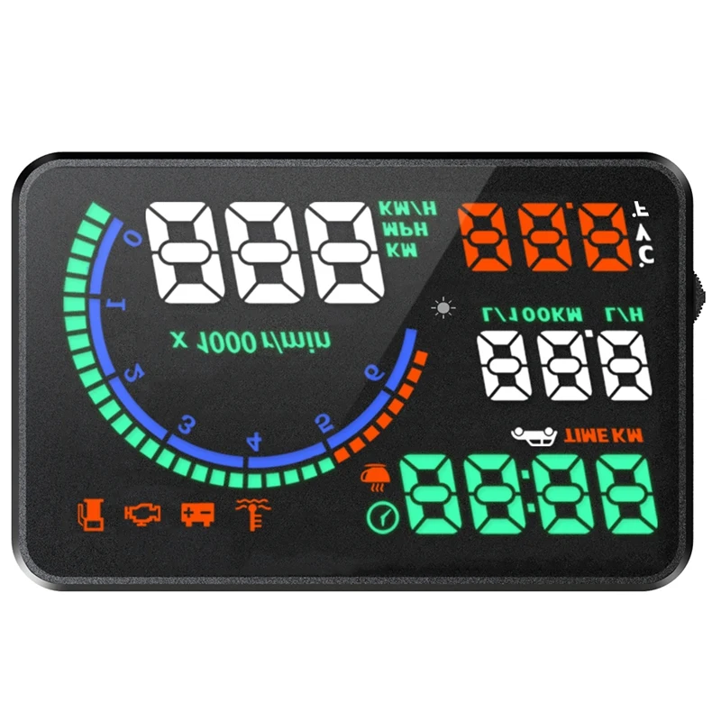 HUD I9 Head Up Display Auto HUD OBD2 Car Speed Projector KMH MPH Speedometer  Oil Consumption Alarm