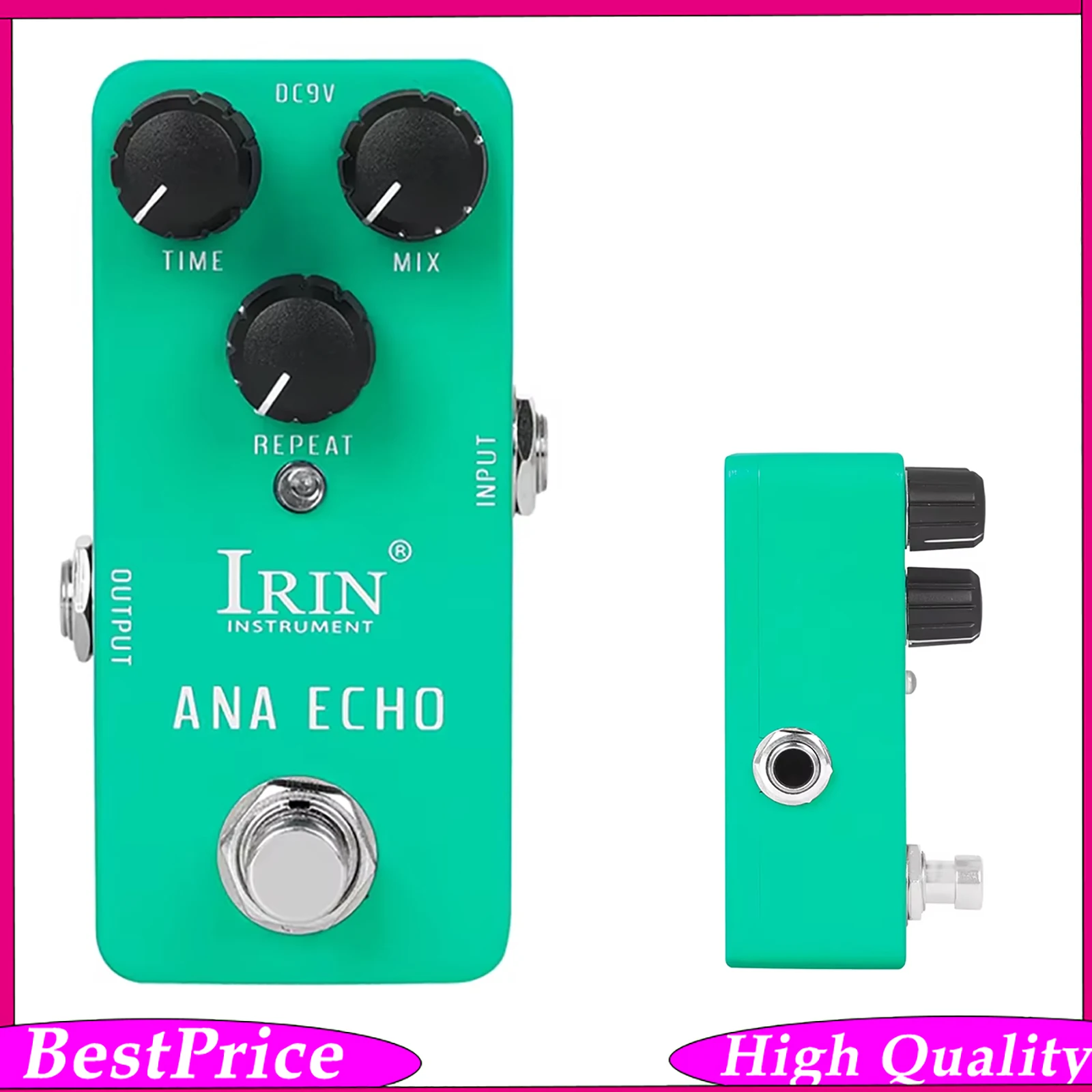 IRIN RS-10 Analog Delay Effect Pedal Guitar Bass Aluminum Alloy Pedal with Self-Adhesive Silicone Pads for Studio Recording