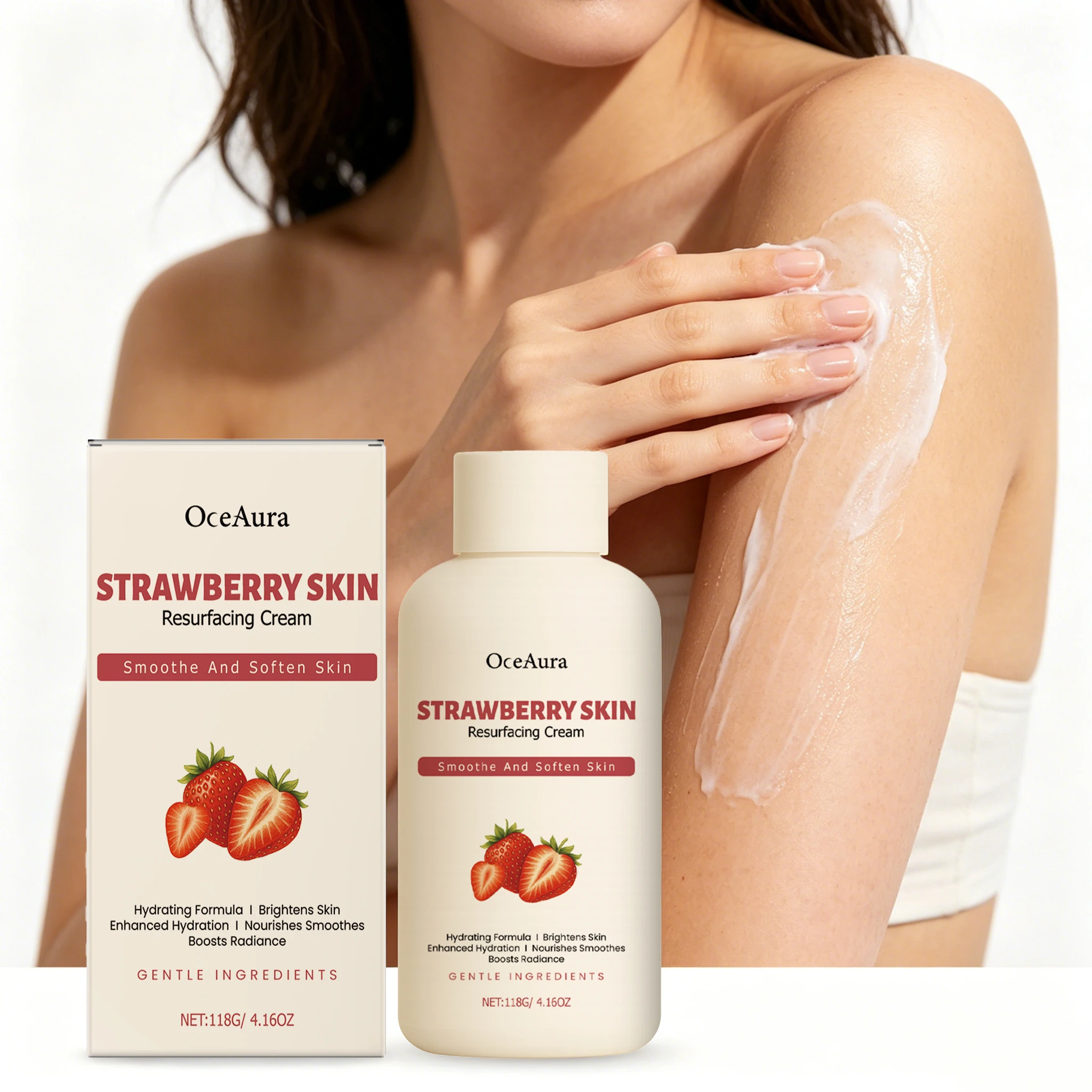 118G Strawberry Body Cream Daily Moisturizing Reduce Roughness Nourishing Boosts Radiance Glowing Softening Body Skin Lotion