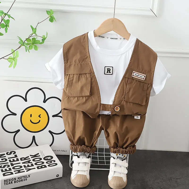 New Summer Baby Clothes Suit Children Boys Girls Gentleman T Shirt Shorts 2Pcs/Set Toddler Casual Clothing Infant Kids Tracksuit