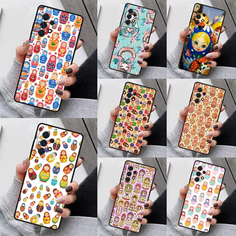 Russian Dolls Matryoshka Phone Case For Samsung Galaxy S23 S21 S20 FE S24 S22 Ultra Note20 S10 S9 S8 Plus A40 A52 A12 A13 A53
