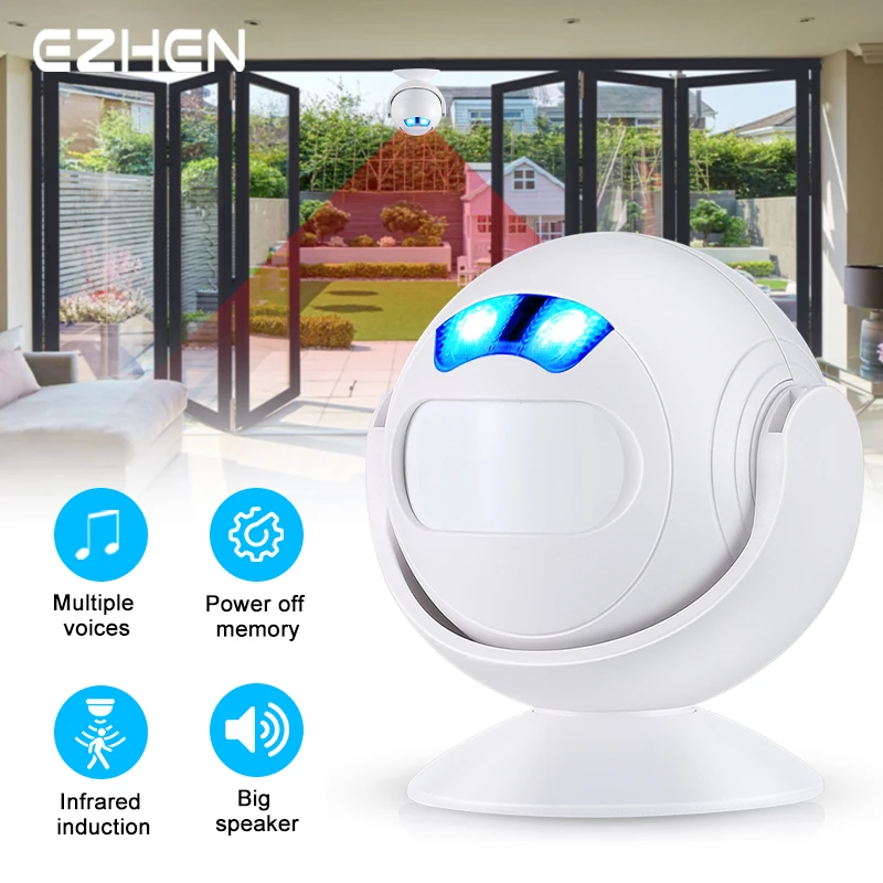 Wireless Guest Welcome Chime Alarm Induction Bell Infrared PIR Motion Sensor Doorbell For Store Entrance Company Home Security