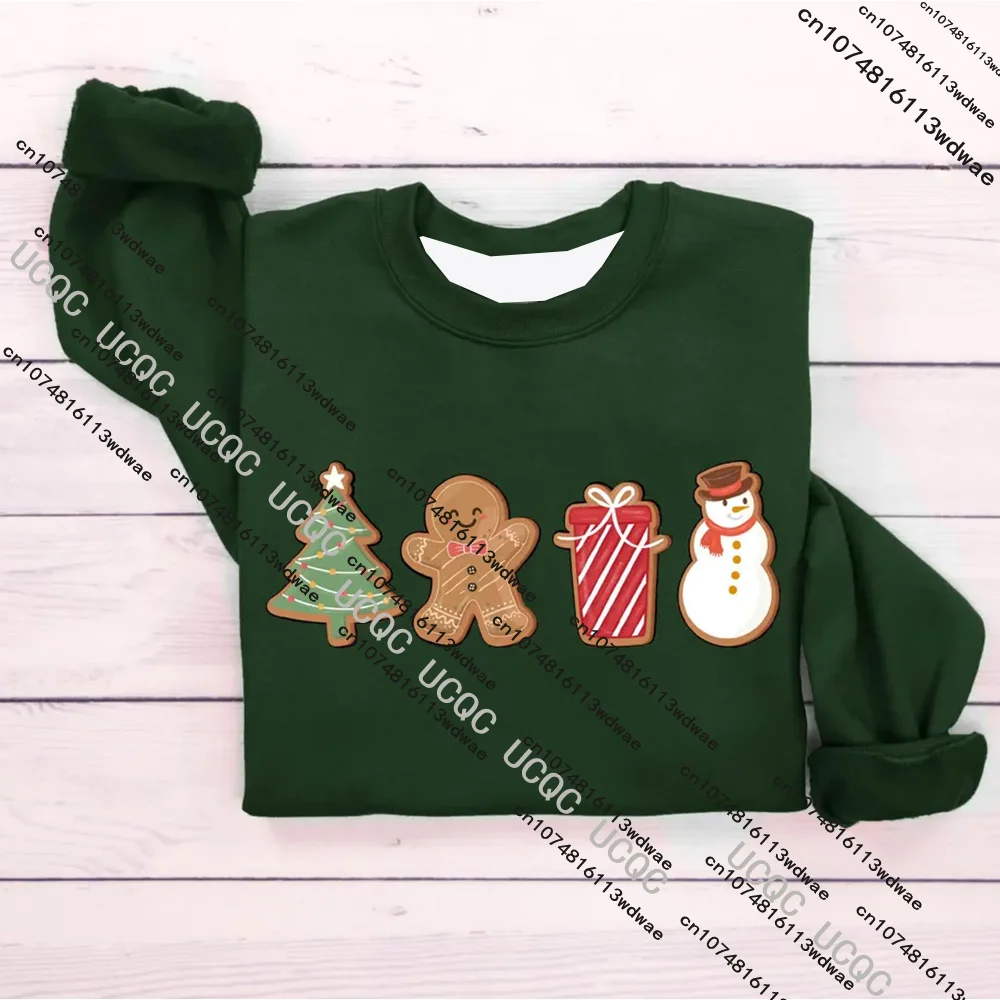 ​ Yuletide لطيف الزنجبيل الكوكيز البلوز المرأة عيد الميلاد البلوز عيد ميلاد سعيد زوجين تبادل الهدايا ​   عطلة سعيدة