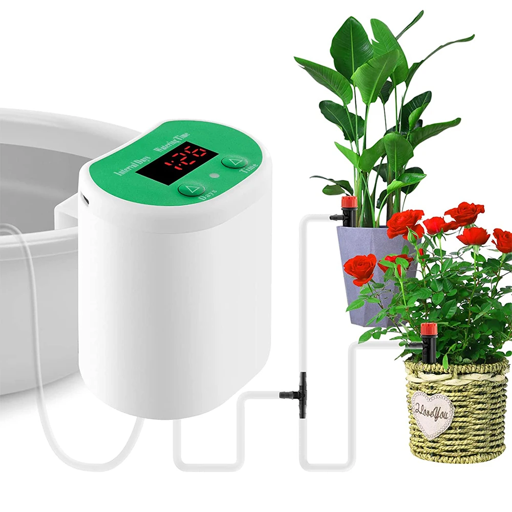 Automatic Watering System for Potted Plants Devices Waterer System with 4 Irrigation Drippers and 2 Sprinkler Chargeable