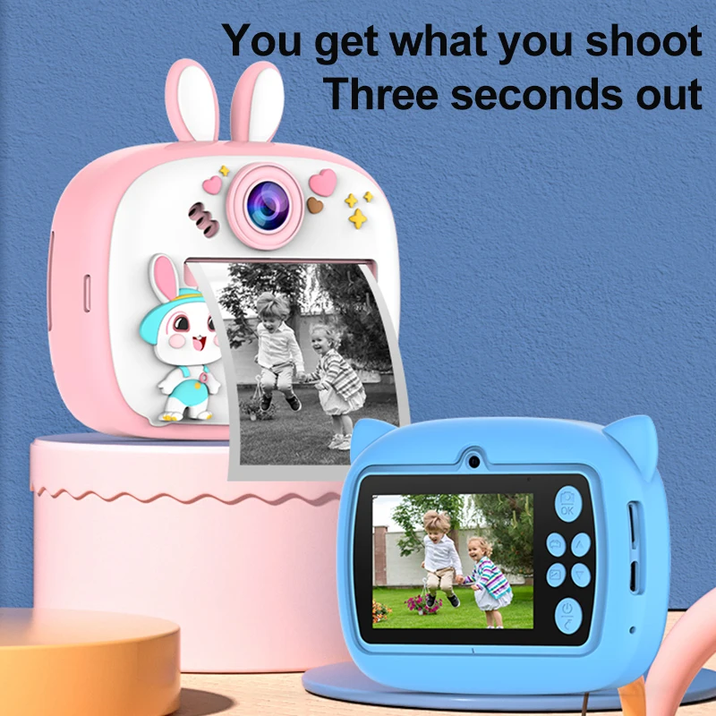 

Super cute and fun instant print camera with a silicone case, featuring high-definition photo and video shooting as well as a se