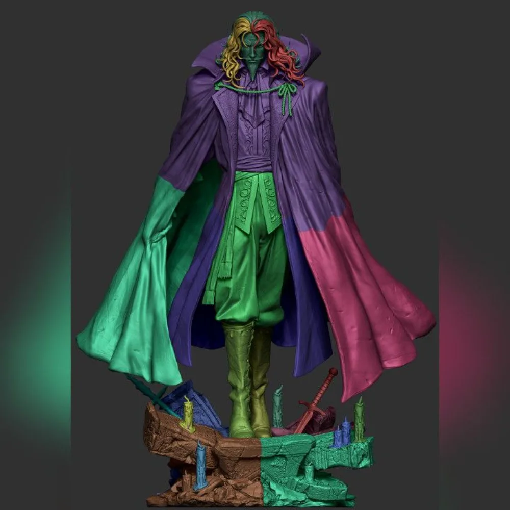 

1PC Vampire Earl Dark Leader 3D Printed Model DIY Coloring Self-assembly Resin Blank Statue Decoration Craft Gift