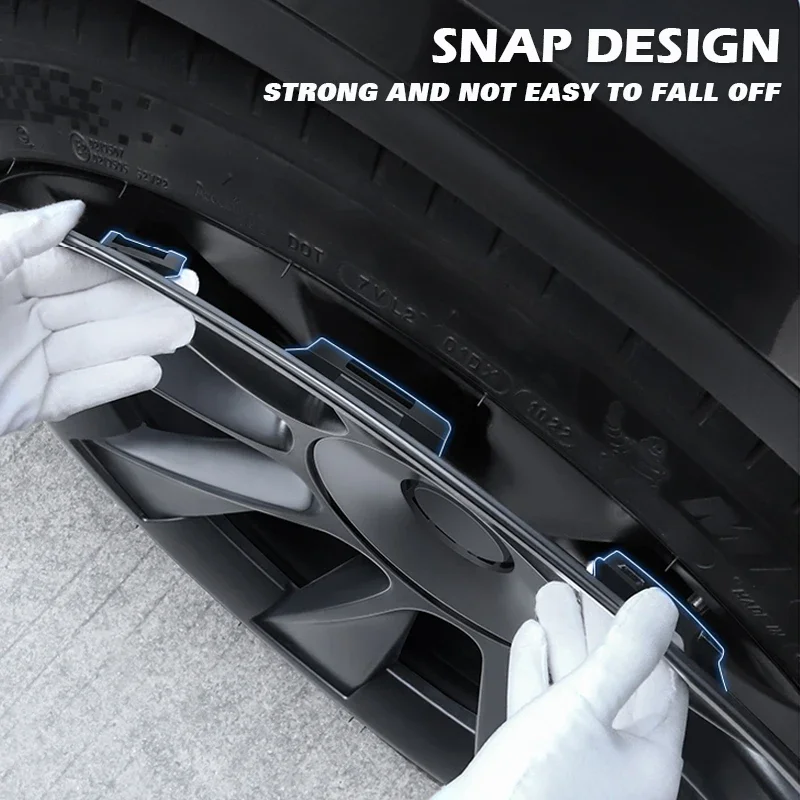 4PCS 20 Inch Rim Wheel Hub For Tesla Model Y 2024 Protection Patch Protectors Auto Exterior ABS Wheel Guard Covers Accessories