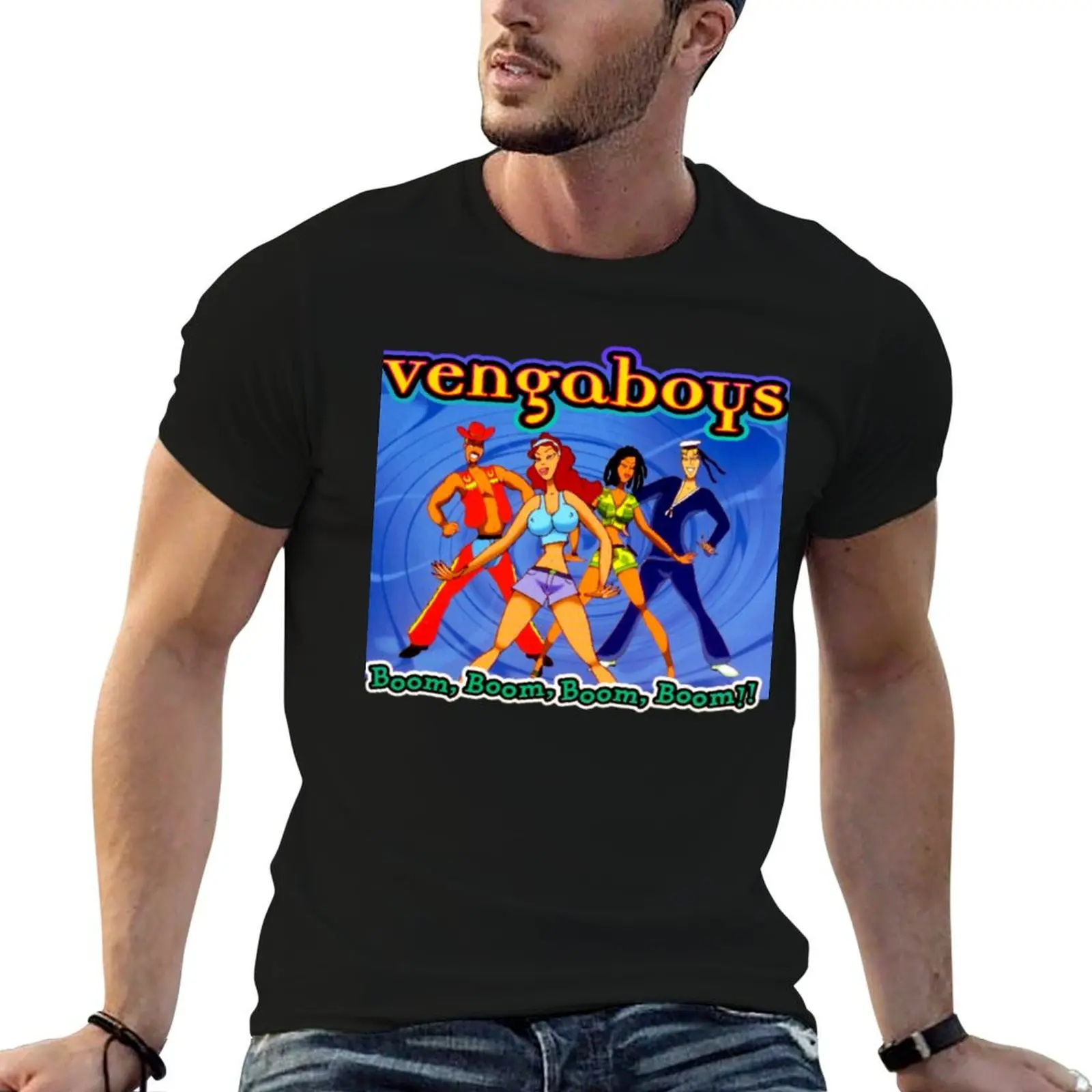 Camiseta Eurodance tour pop vengaboys band Boom Boom Boom, camiseta de anime, camisetas de algodón para hombre, camisetas 100% para hombre, camiseta gráfica