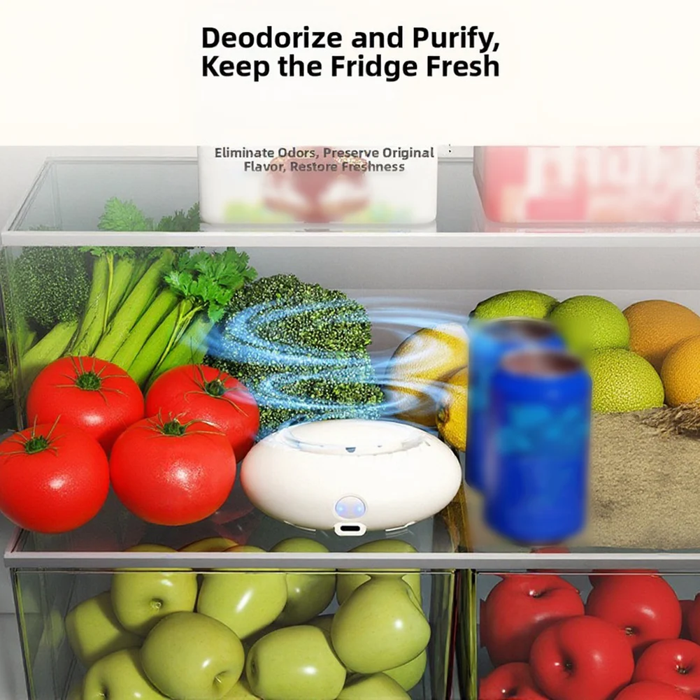 Refrigerator Air Purifier Rechargeable Unit for Fridges Cabinets Wardrobes and Small Vehicles 3 Deodorizing Modes