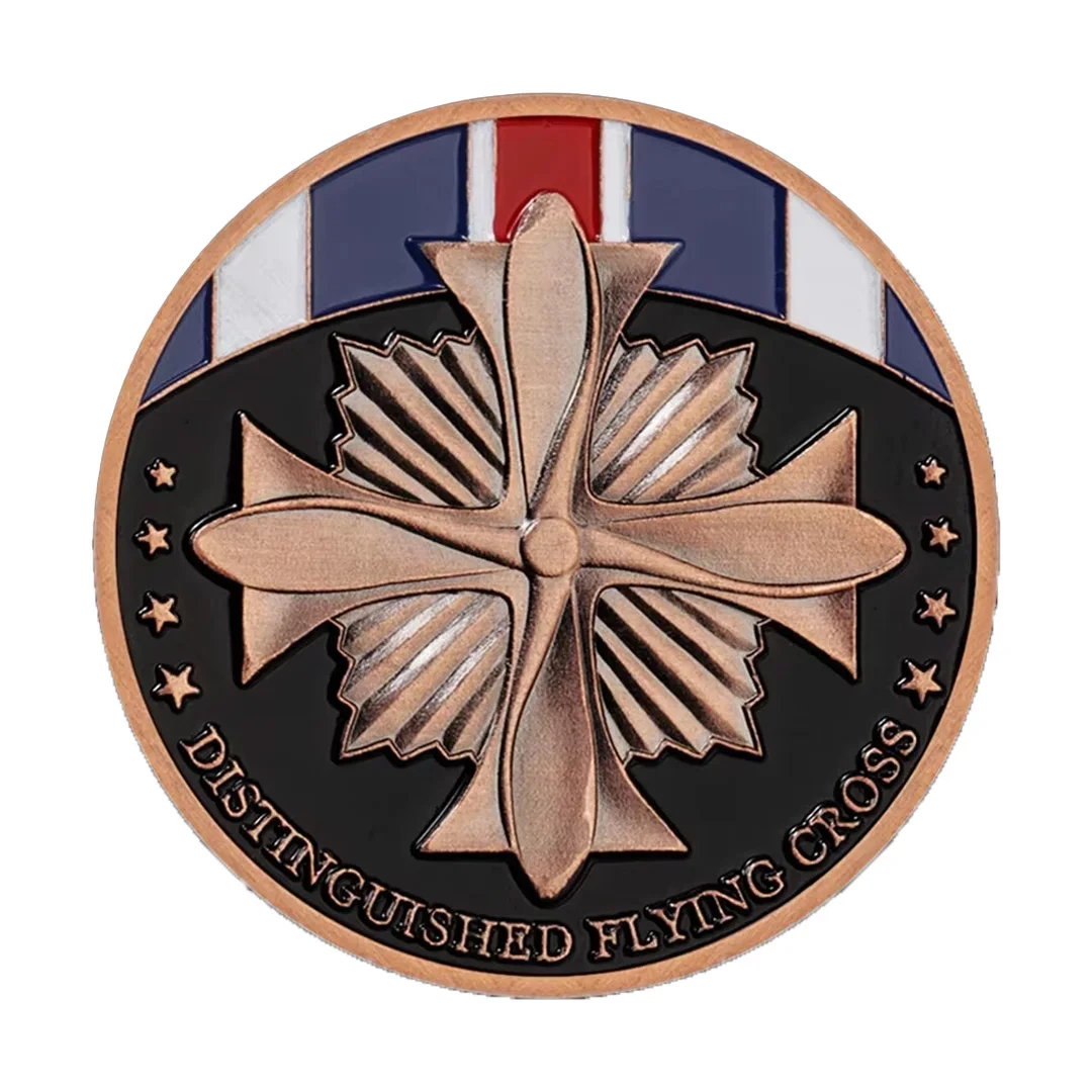 Distinguished Flying Cross Copper Plated Souvenir Coin Patriotism Collectible Coins Military Fans Commemorative Gift