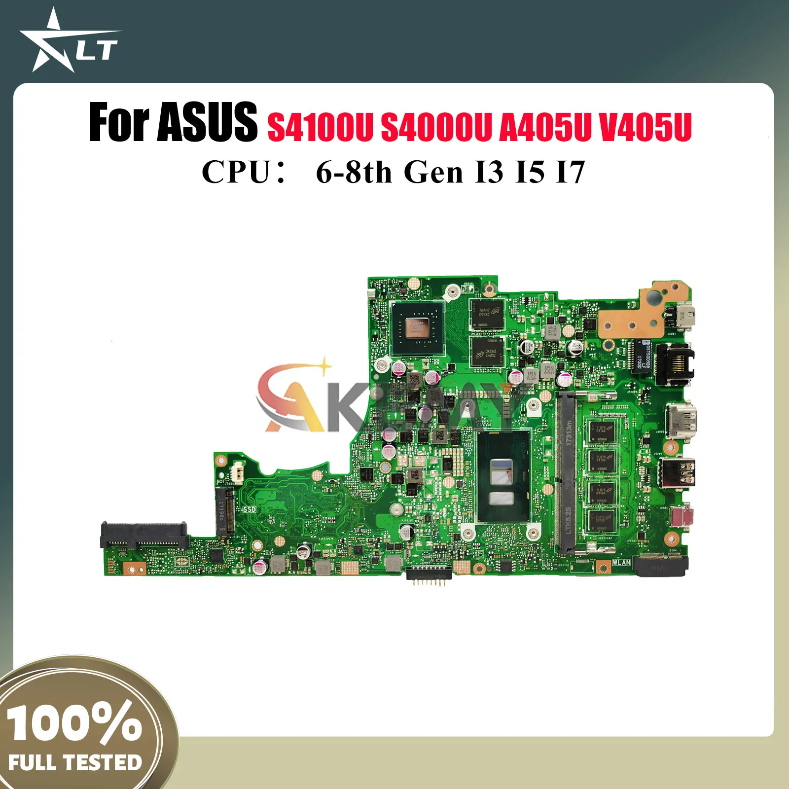 

Материнская плата для ноутбука X405UQ для ASUS S405U X405URP X405U S4000U X405UN V405U S4100U A405U X405UF X405UQ с процессором I3 I5 I7