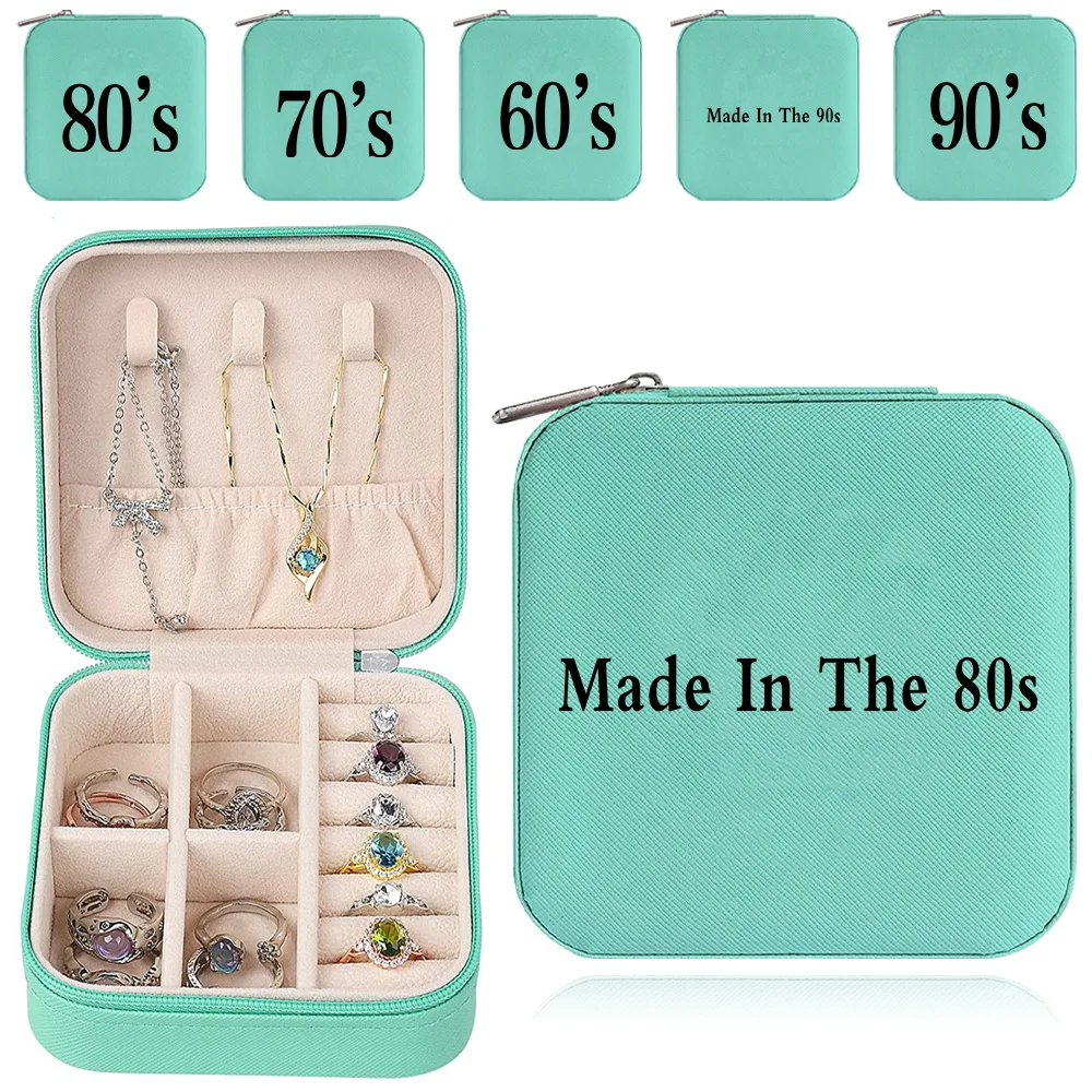 Jewelry Storage Box Leather Women Zipper Makeup Organizer Handbag Fashion Women Bracelet Earrings Ornaments Storage