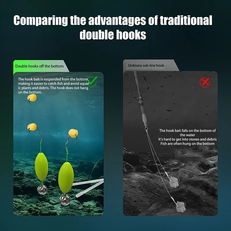 Double Hook Fishing Hair Rigs - Fishing Equipment Jet recensione e prezzo