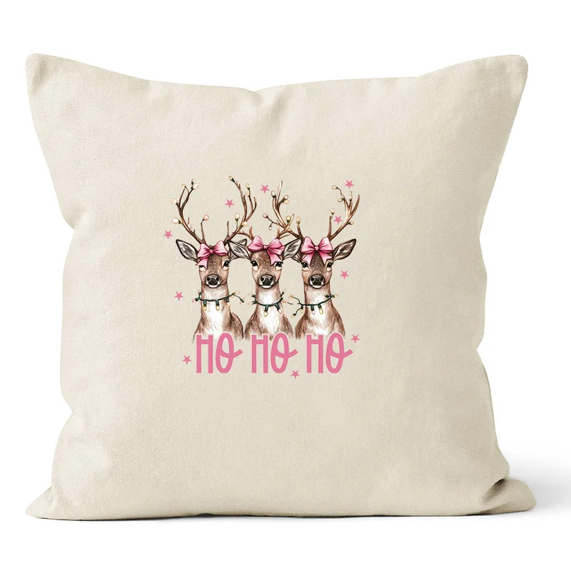 Christmas Cartoon Deer Design Iron On Heat Transfer DTF For Clothing Thermal Sticker On T-Shirt Jacket Decals