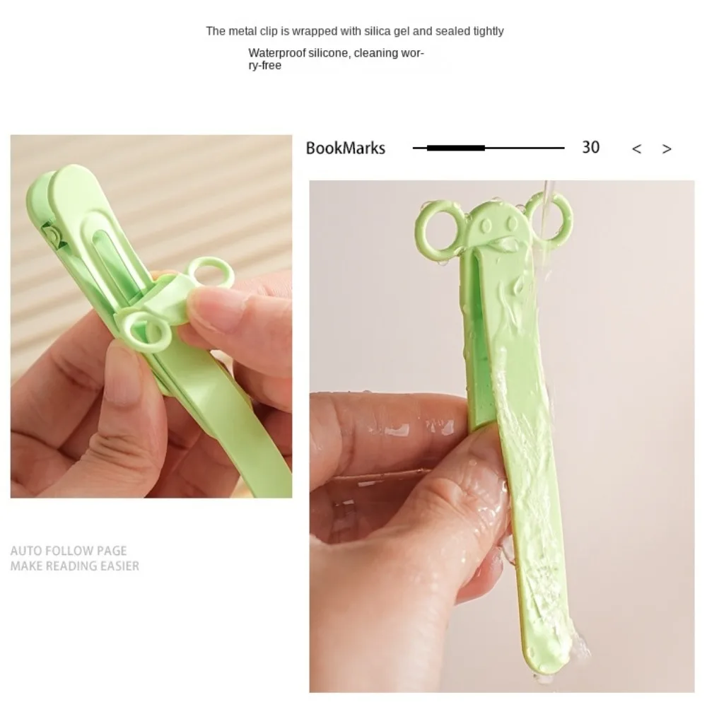 Creative Silicone Bookmark Clip Cute Elephant with Pen Holder Notebook Page Divider Automatically Follows Book Marks for School
