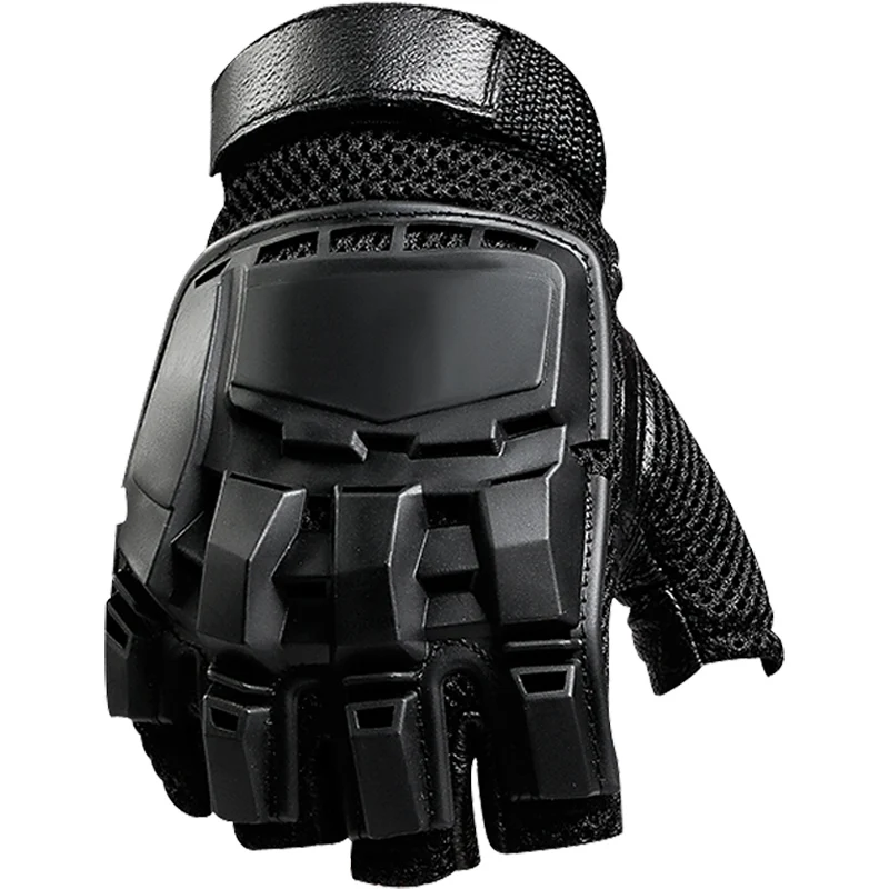 Tactical Half Finger Gloves Men Airsoft Combat Outdoor Casual Guantes Motorcycle Sport Fingerless Gloves Punk Hip Hop Techwear