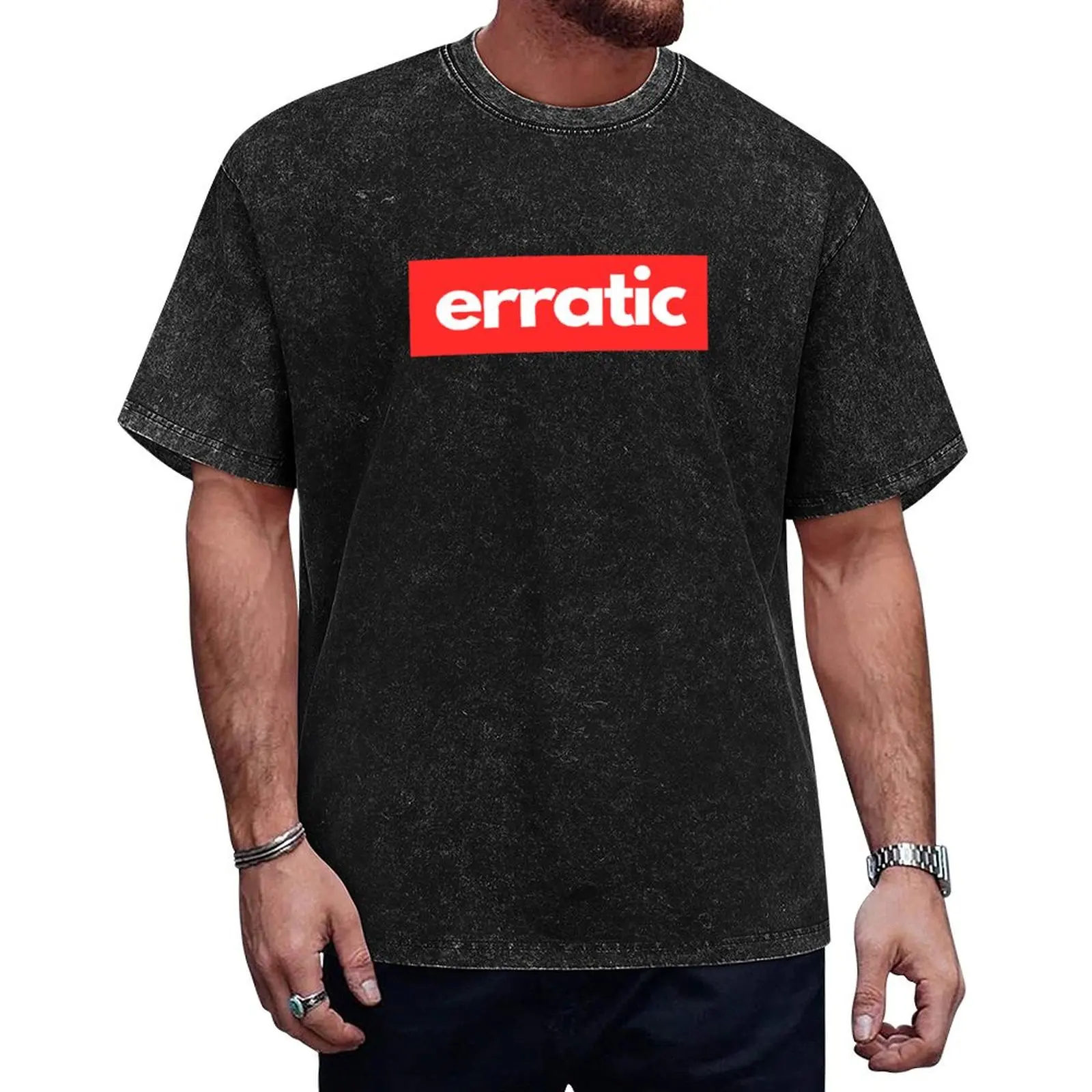 

Erratic Minimalist Typography Design T-Shirt street wear man clothes funny t shirts for men