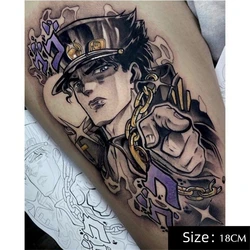 Sklep Luna Anime JoJo dziwaczna przygoda tymczasowe tatuaże kreskówka Kujo Jotaro tatuaż tatuaże do ciała wodoodporna sztuczny tatuaż naklejka