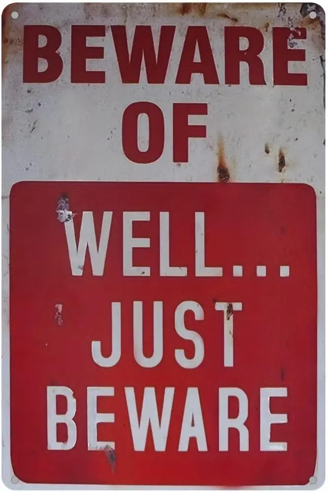 Y1,NMKJHLK Beware Of Just Vintage Metal Wall Decor Sign -Funny Bar Warning for Home, Bar, Diner, Pub, or Man Cave Ti