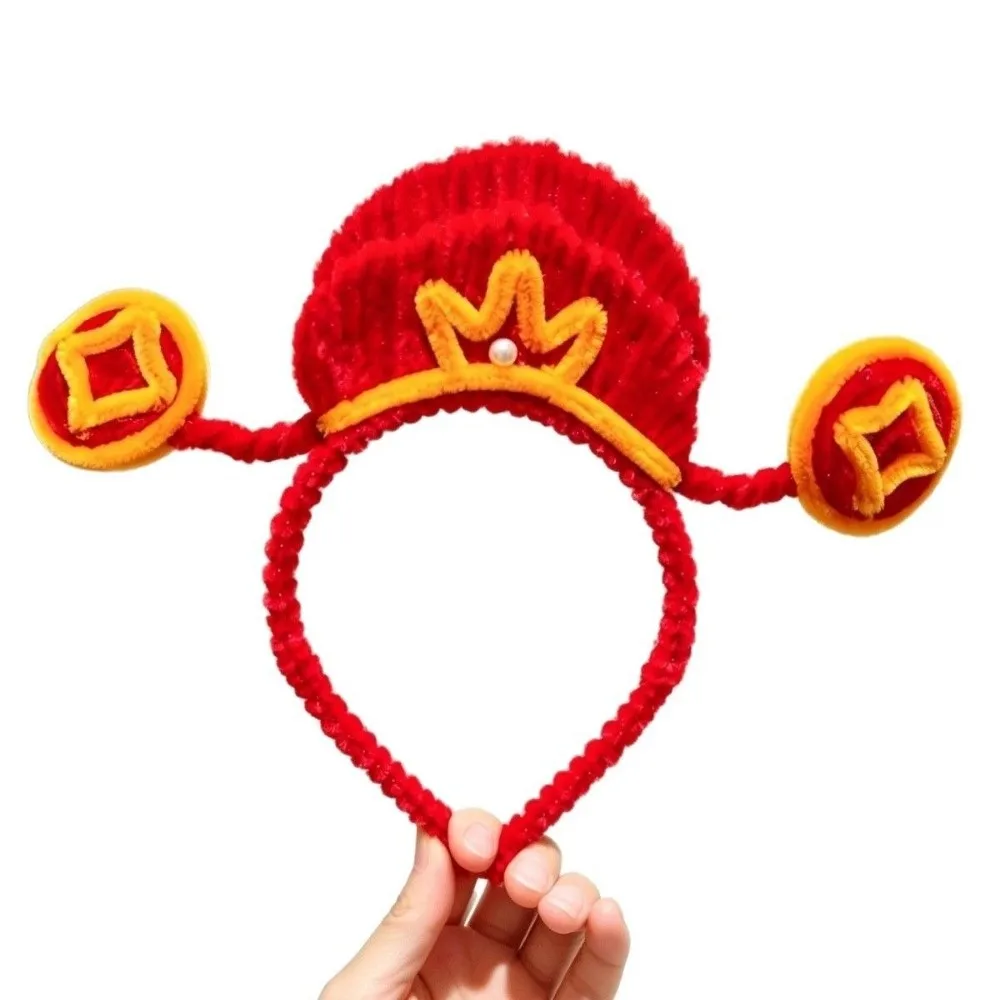 Chinese Style Sheep Year Headband Blessing Spring Festival New Year Headdress Funny God Of Wealth Hat Headband Celebration