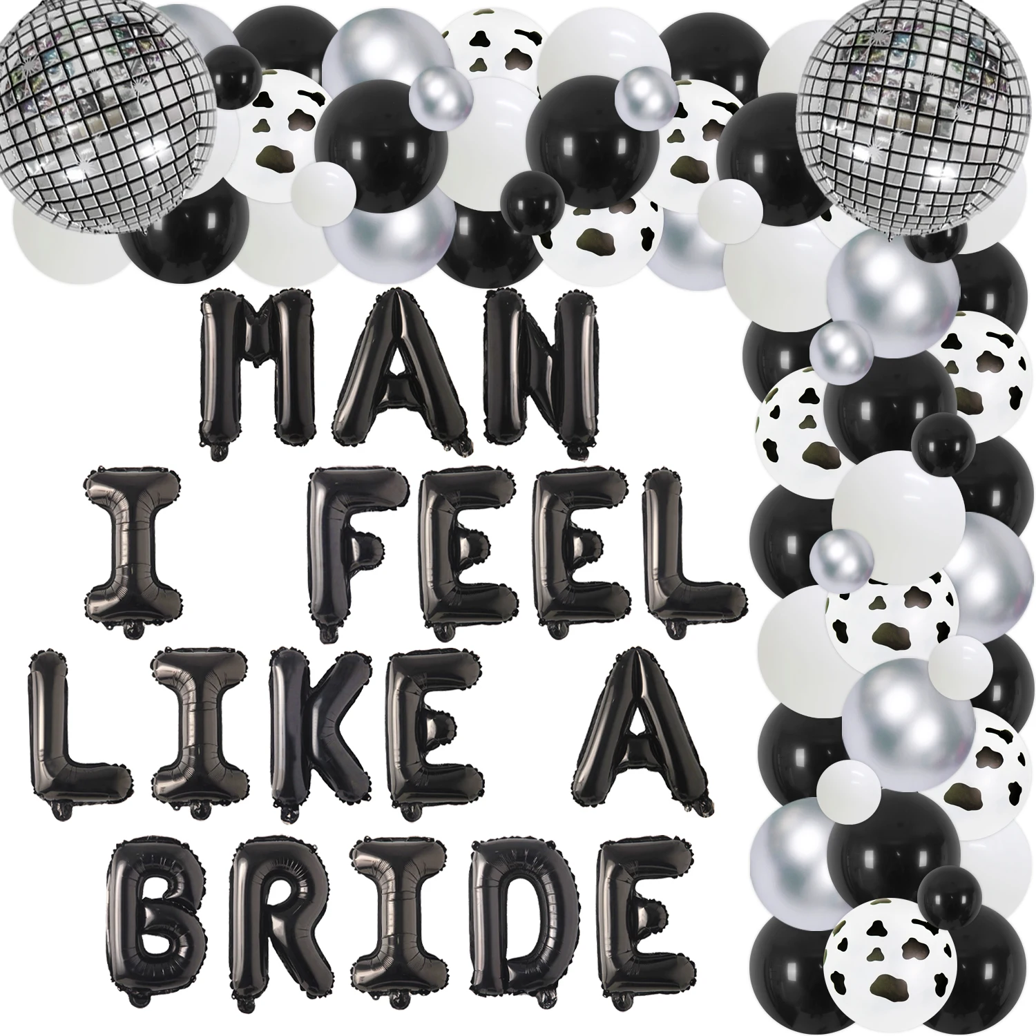 

Western Disco Cowgirl Bachelorette Party Garland Arch Kit Man I Feel Like A Bride Ball Balloon for Bridal Shower Party Supplies