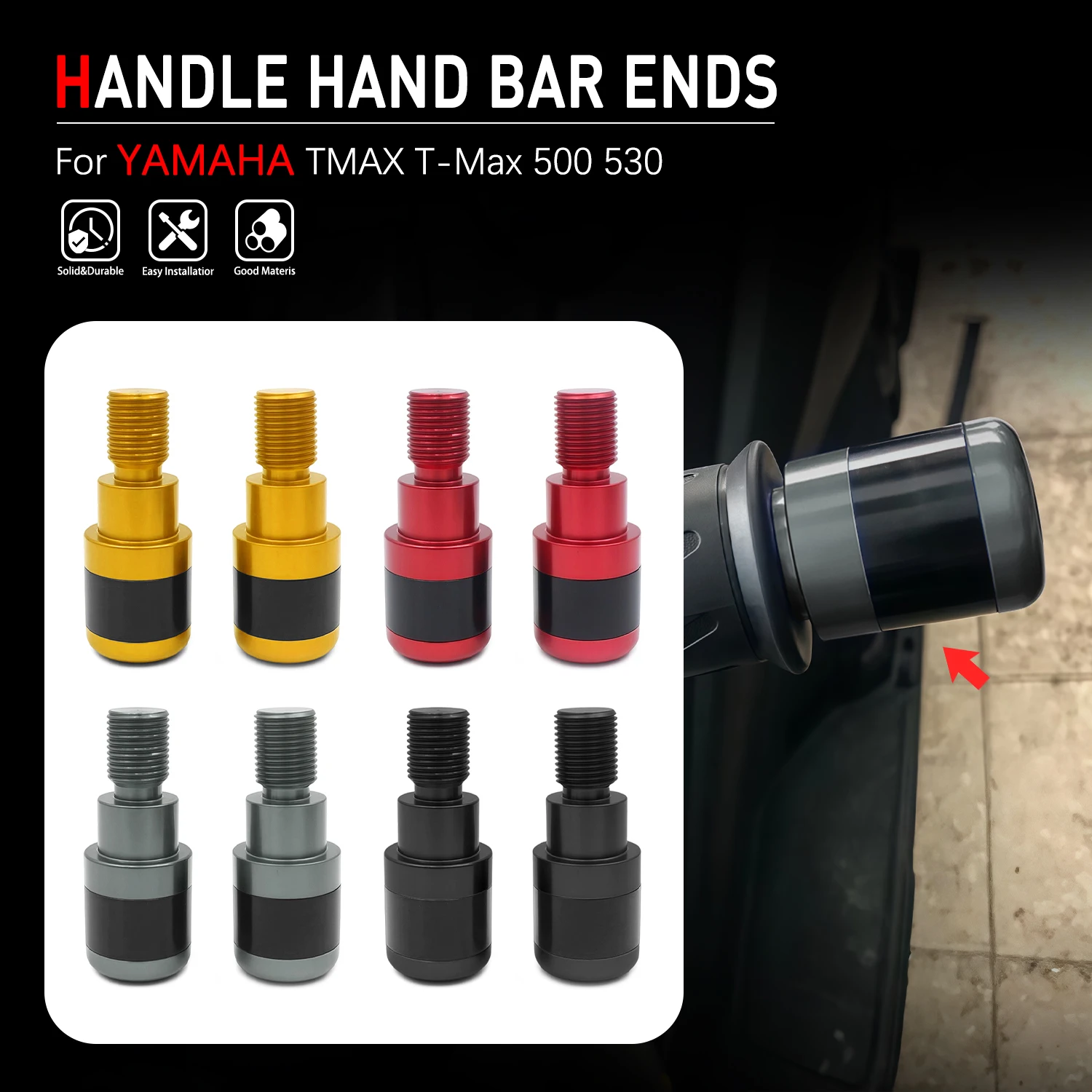 

Motorcycle Scooters Handlebar Grip Ends Slider For YAMAHA TMAX T-Max 500 530 Weights Handle Bar End Plug Caps Cover Accessories