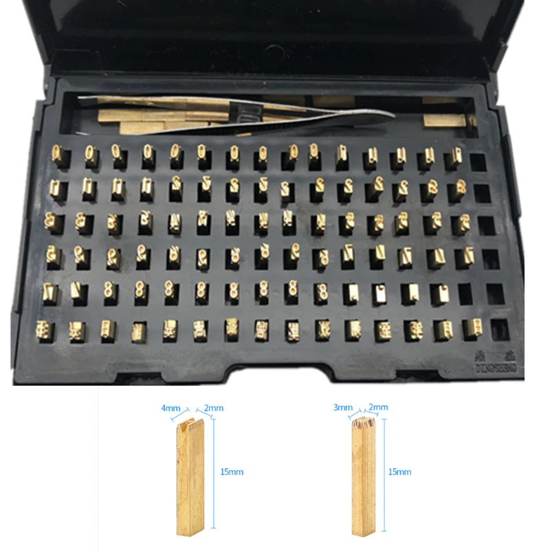 Brass Coding Machine Stamp Set DY-8 HP-241/241B Metal Letters Numbers for Date Code Marking
