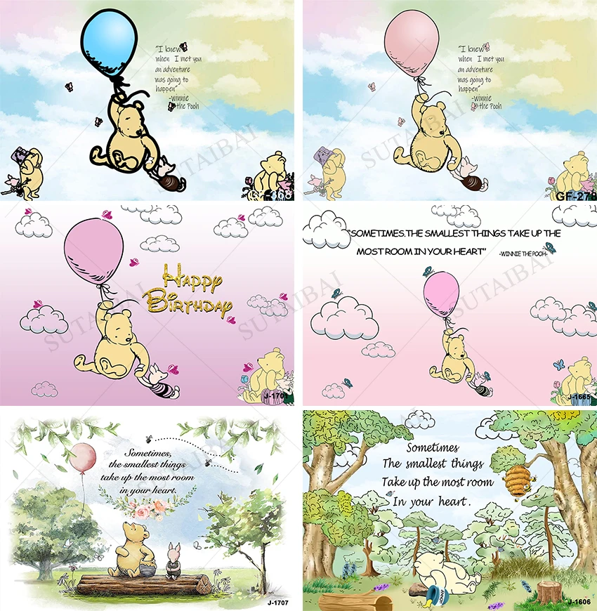 พื้นหลังที่กำหนดเอง Disney Winnie Pooh Tigger Party ฉากหลังวันเกิดตกแต่งเด็กตกแต่งงานแต่งงานกำแพงกิจกรรม