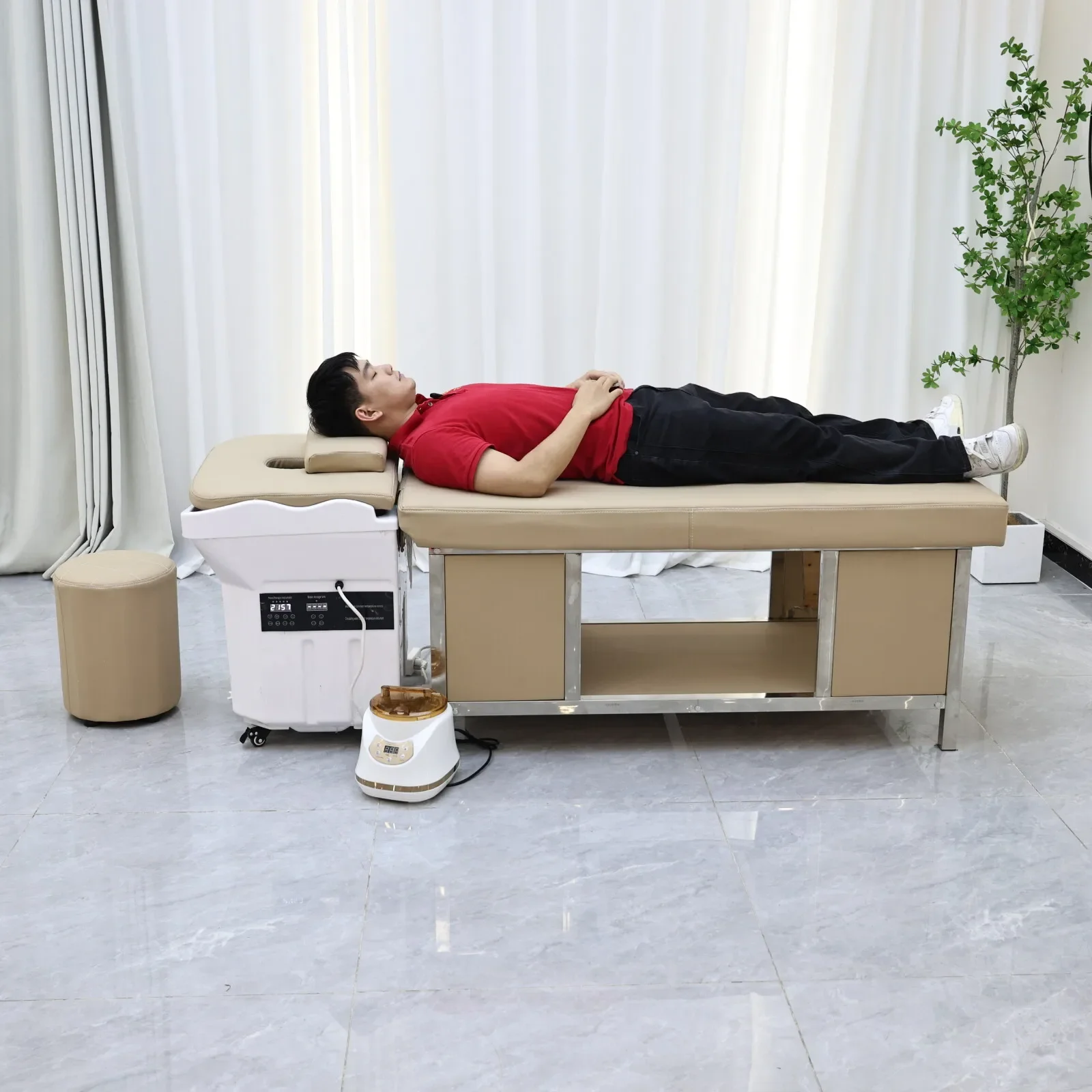 Head SPA Massage Shampoo Bed Mobile and Convenient Head Therapy Basin Splicing Bed Hair Salon Furniture Source Factory Wholesale