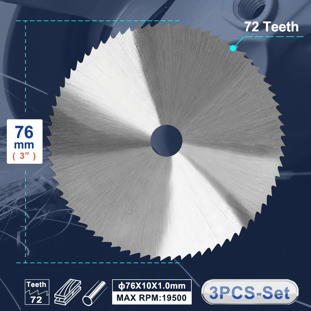 CMCP 4pcs HSS Steel Saw Blade Mini Circular Saw Blade 76mm Fit on Dremel Rotary Tools Cut off Disc for Wood PVC Plastic