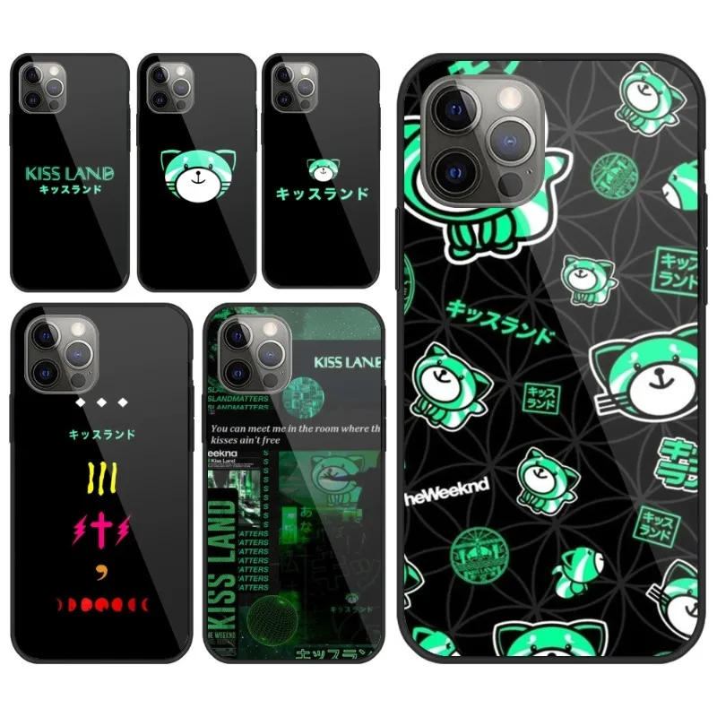 Weekend KissLand Mobile Phone Case for iPhone 15 14 13 12 11 XS X 8 7 6 Plus Mini Pro Max SE 2022 PC Glass Phone Cover Funda