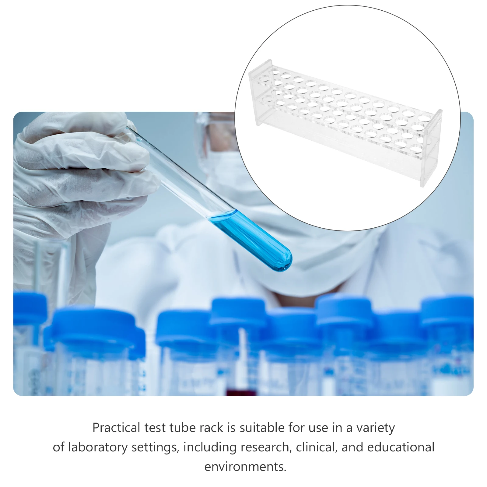 

2 Pcs Colorimetric Tube Rack Laboratory Dispensing Tools Accessories Test Tubes Holder Plastic Storage for Organizer
