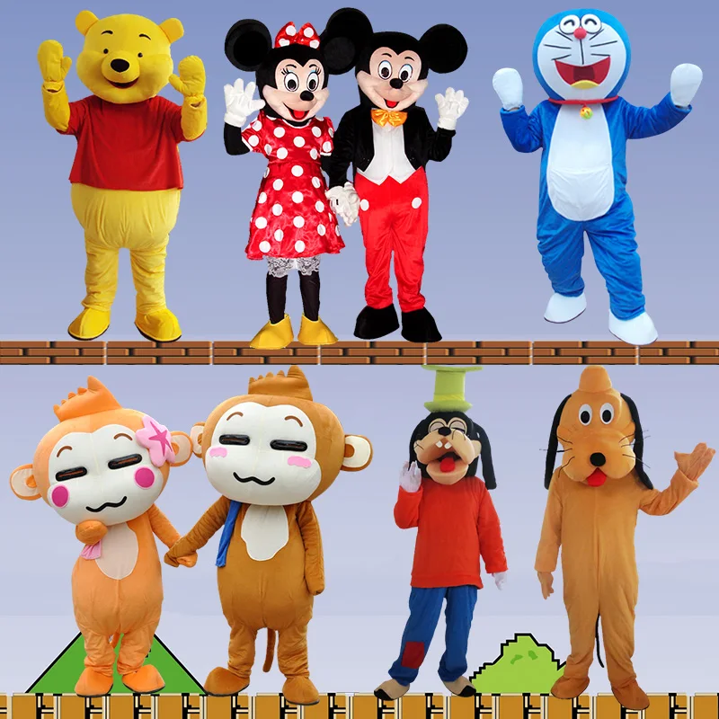 Disney Mickey Minnie Mouse Mascot Costume Cartoon Characters Cosplay Performance Set Winnie the Pooh Clothing Suits