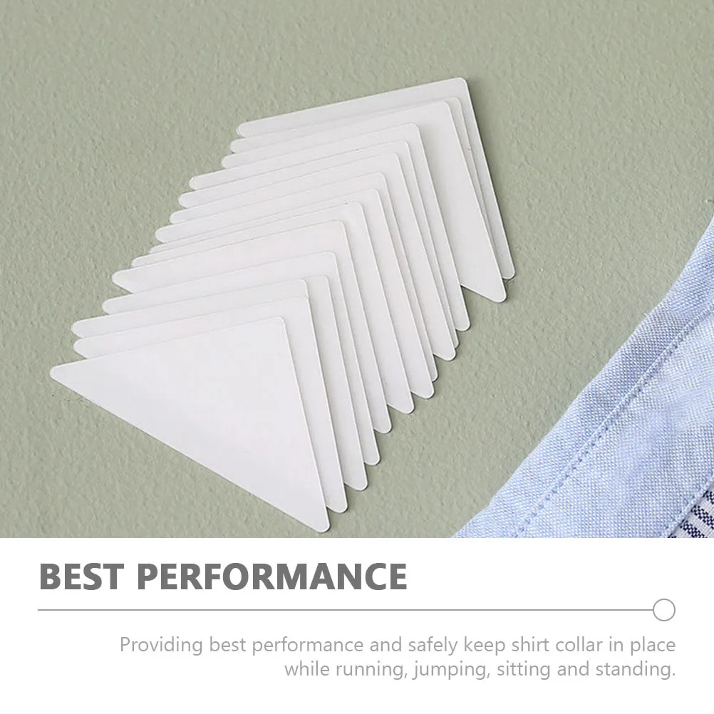 120 قطعة يبقى للرجال طوق القميص يدعم لاصق إدراج مثلث بولي كلوريد الفينيل البقاء ثابت أثناء الحركة فستان طوق القميص إدراج #2