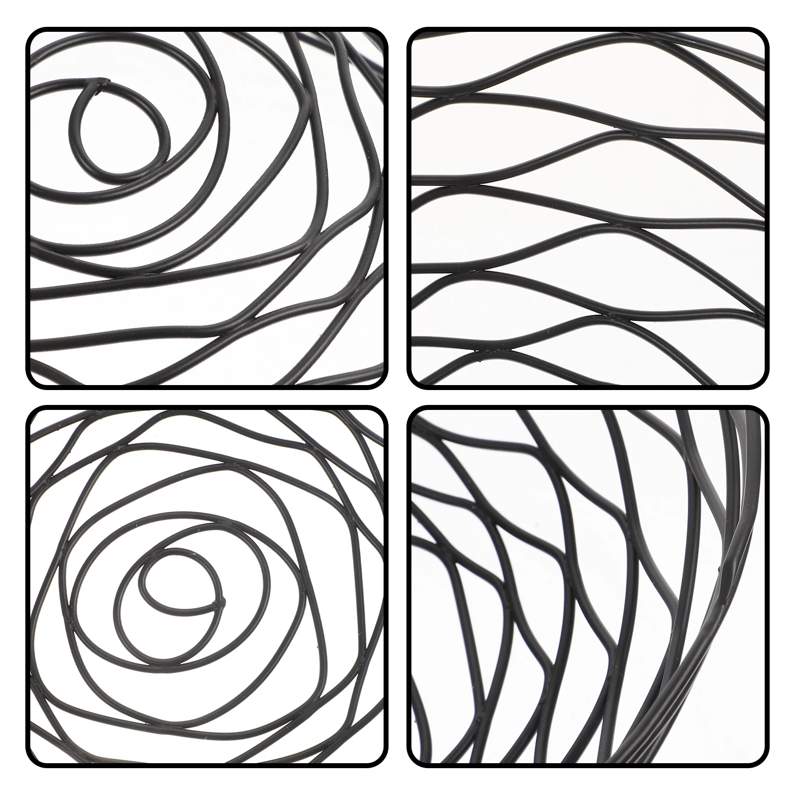 

Black Round Metal Wire For Fruit Vegetable Storage Bread Serving Kitchen Tabletop Decorative Iron Basket