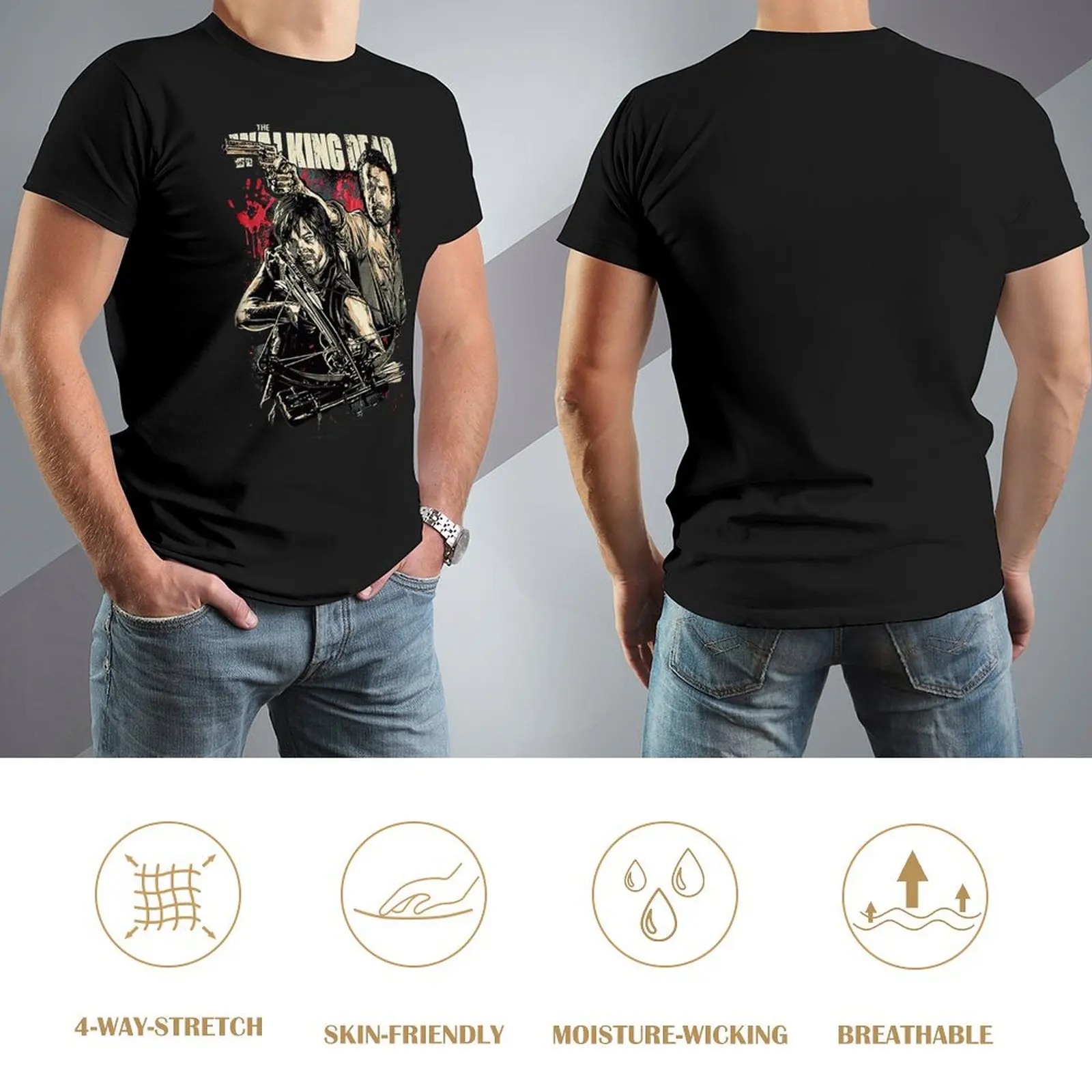 تي شيرت رجالي عصري سلسلة The Walking Dead Comic Book Rick Grimes Daryl Dixon Cool Women