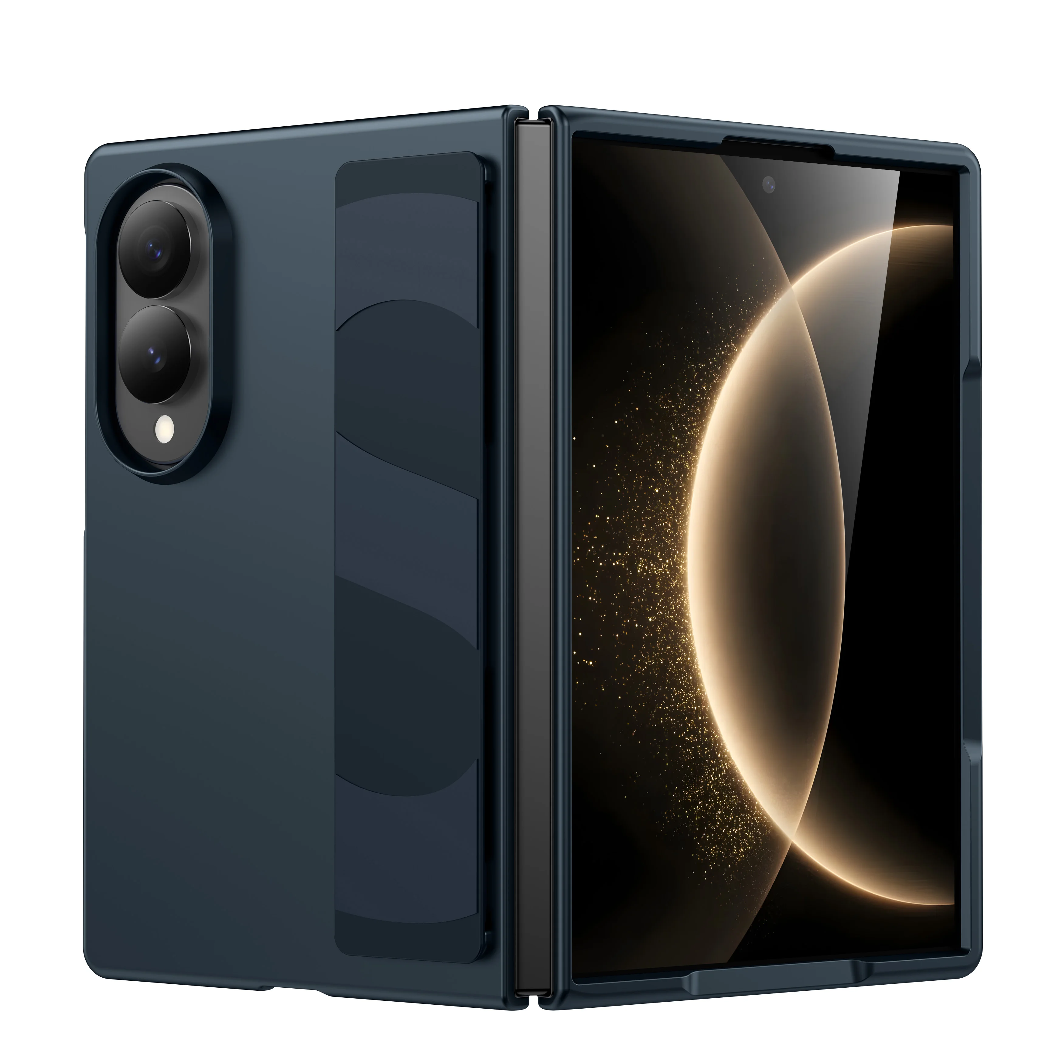 Luxuriöse Weiche Silikon-Armband-Hülle für Samsung Galaxy Z Fold 4 5 6 7 8 Ultra Handgelenkschlaufe Einfarbige Stoßfeste Rückabdeckung