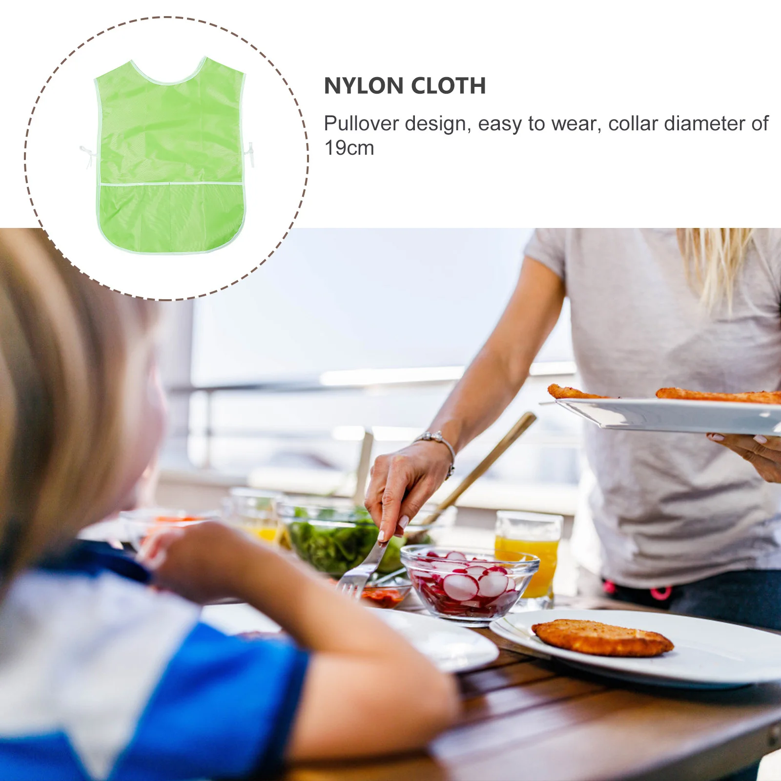 

1pc Kids Drawing Bib Clothes Waterproof Feeding Smock Dirt Resistant Apron Baby Vest Bright Color No Pilling Rice Bag Design
