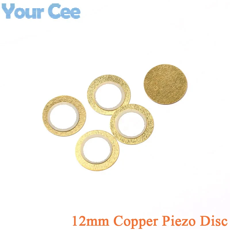 50pcs/10pcs 12mm Copper Piezo Disc 0.33mm Thickness for Buzzer Pressure Sensor Speaker DIY Electronic