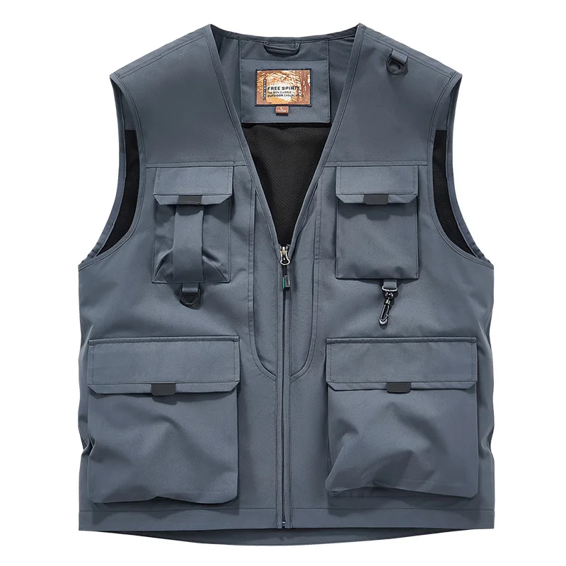 

Men's New Spring And Autumn Photography Fishing Vest Cardigan Casual Men's Vest Loose Multi-pocket Vest
