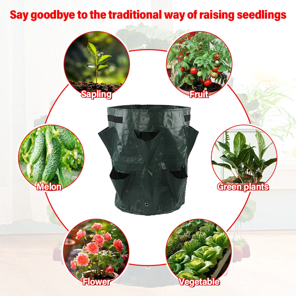Multi-Mouth Grow Bag 5/7/10 Planting Bags Gallons Strawberry Tomato Growing Bag Reusable Gardens Balconies Flower Herb Planter