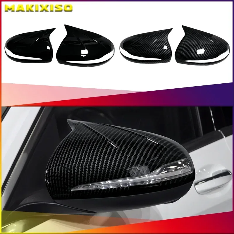 

Для Mercedes Benz C GLC S E Class W205 X253 W222 W213 W238 карбоновый черный боковой чехол для зеркала заднего вида, крышки LHD RHD
