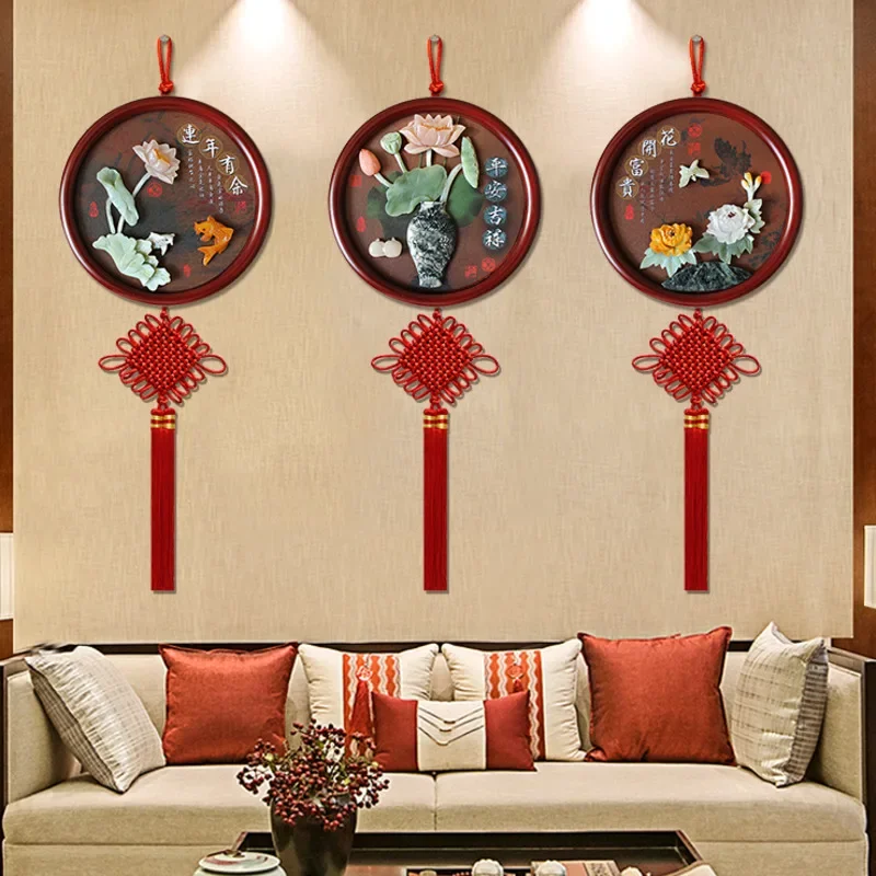 

Chinese style retro wall decoration pendant entrance door foyer decoration living room background wall lucky character hanging