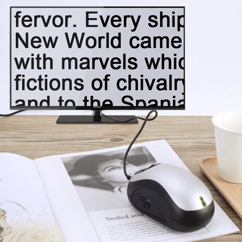 Voice mouse visual aid, e-reader magnifying glass readin,paper, low vision connectin, UM028 English prompt