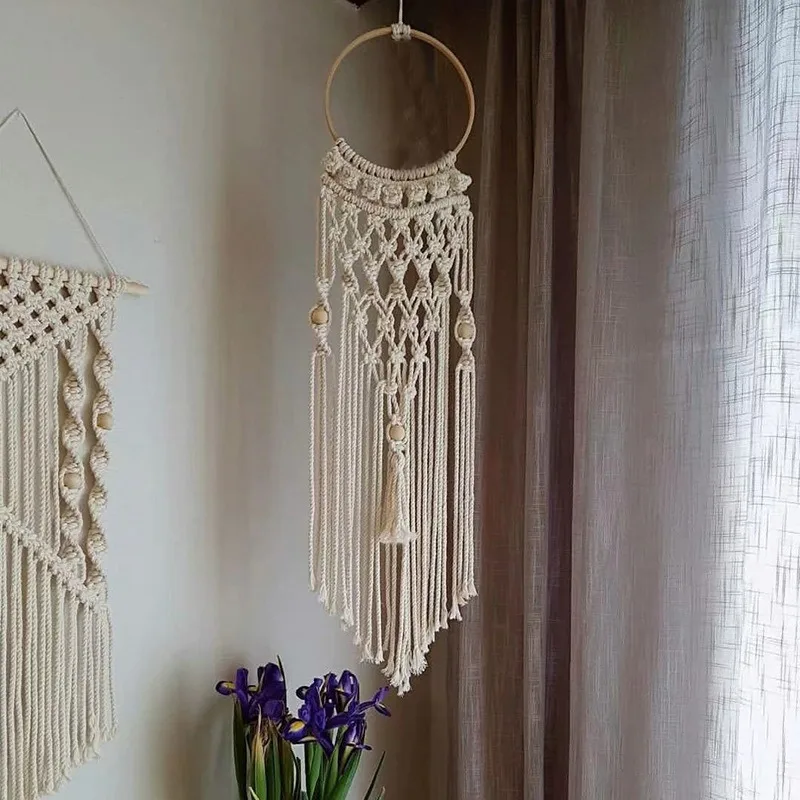 1PC Bohemian Handwoven Dreamcatcher Tapestry Creative Living Room Bedroom Wall Decor Fashionable Nordic Style Hanging Decoration