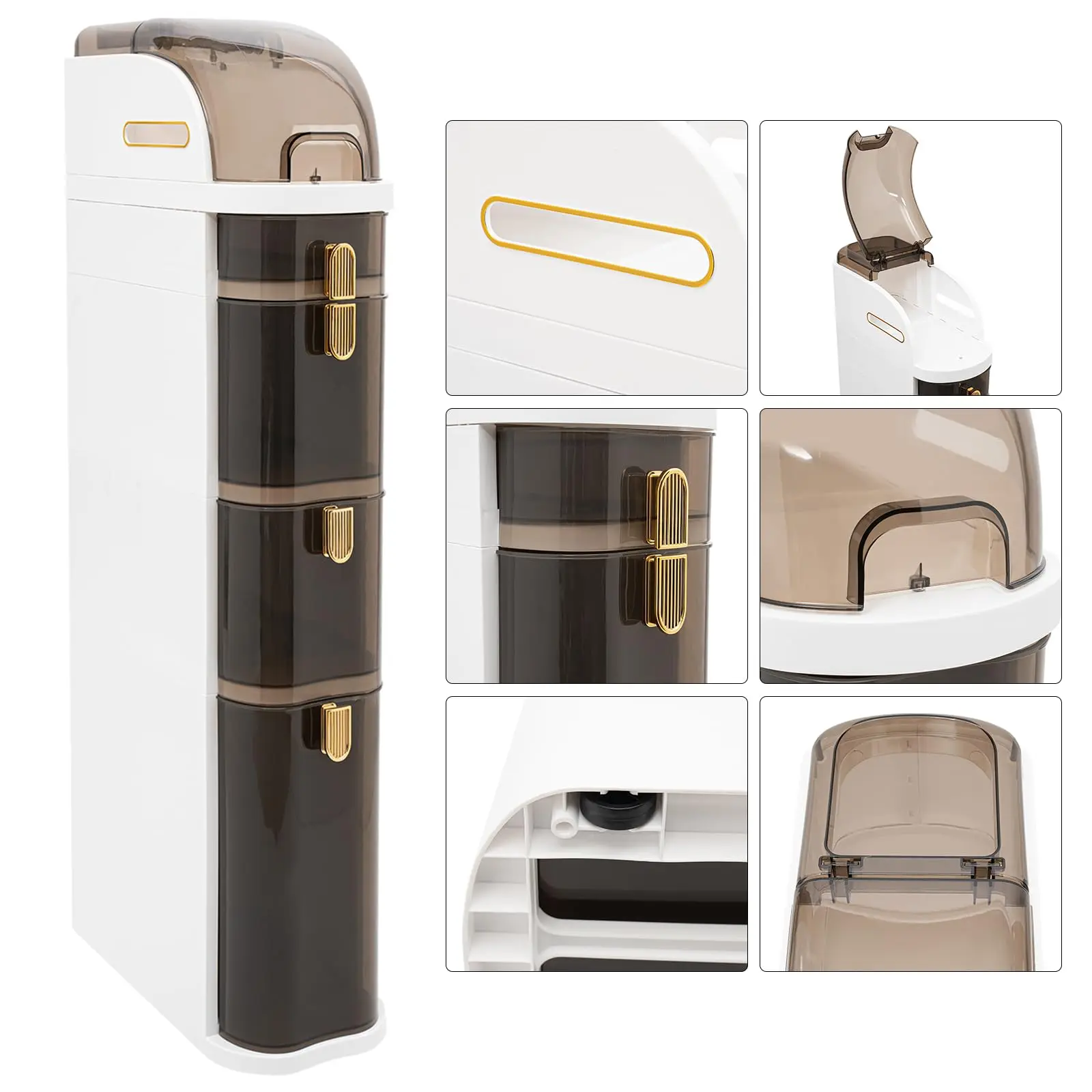 Wózek do przechowywania z szufladami, wąska szafka podłogowa do łazienki, plastikowa wąska szafka do przechowywania z szufladami, do małych przestrzeni, sypialnia, L