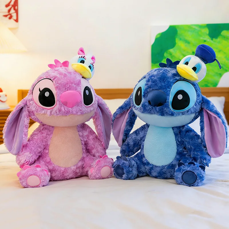 New Cute Disney Donald Duck Stitch Plush Toy Soft Stuffed Animal Sitting Doll for Kids Girls Birthday Gift Christmas Present