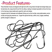 50 Aberdeen Long Shank Fishing Hooks #5