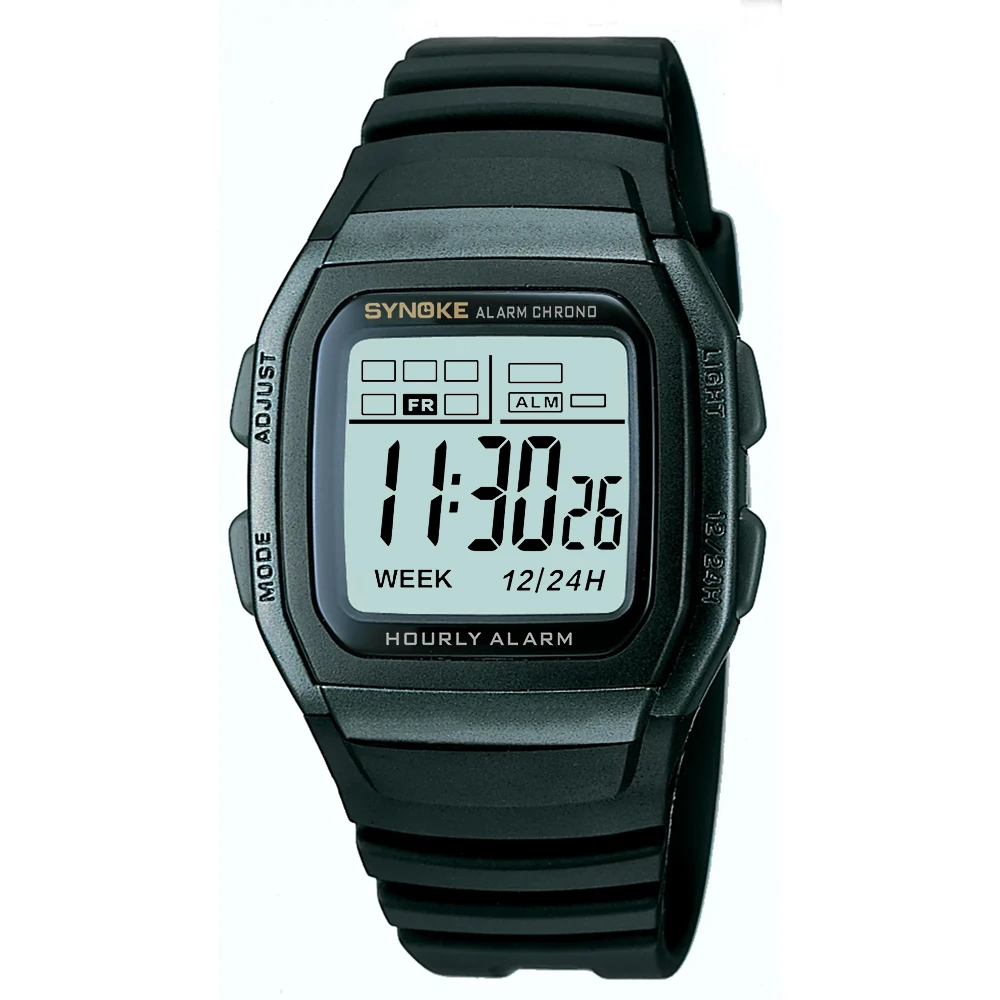 Men\'s Black Sport Digital Watch For Men SYNOKE 9023B